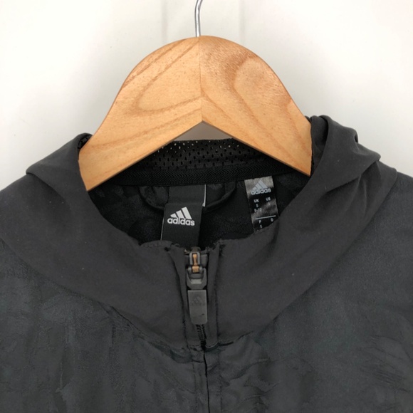 Adidas Womens Pullover Half Zip Track Jacket Size Small Black Shell Hoodie - Picture 3 of 16